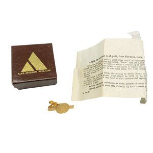 Alva Museum Replicas Florin Italian Coin Tie Clasp Vintage New Old Stock